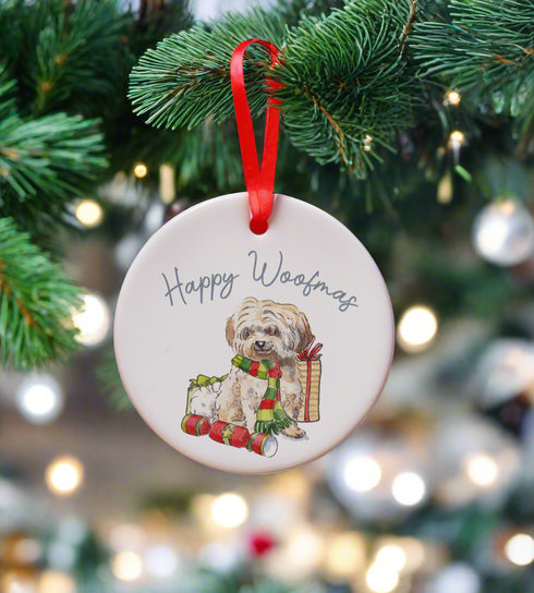 Havanese Fawn Ceramic Circle Decoration